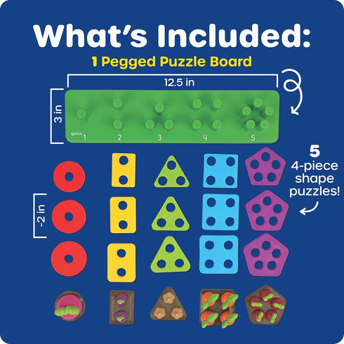 Learning Resources Stacking Shapes Garden, Fine Motor Skills, Stacking and Sorting Puzzle Board, Montessori Toddler