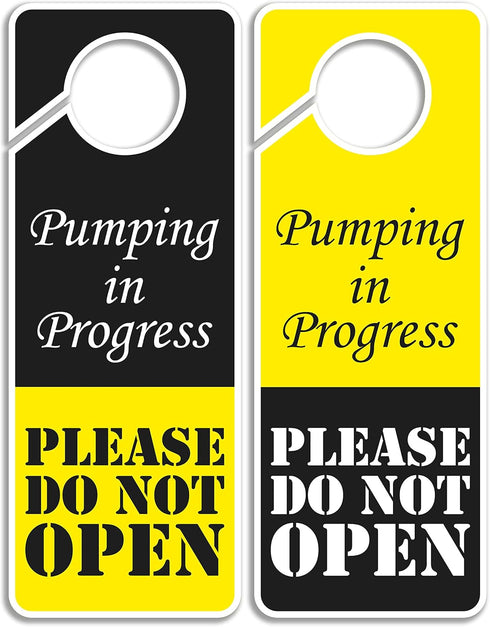 Do Not Disturb Sign, Pumping in Progress Door Hanger, 2 Pack, Double Sided for Any Place