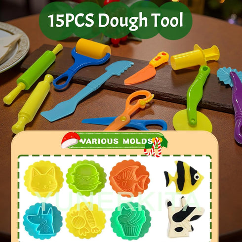 Yunerkita Set 13 Sets 4-8, (color02) Dough Tools for Kids, Pcs Dough Tools for Kids Ages Includes Molds Cutters Roller