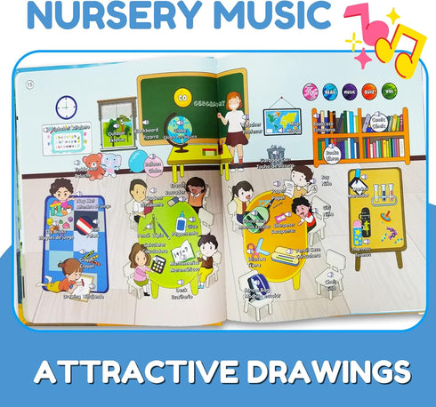 2 3 4 5 6 420 ZEENKIND Spanish English Talking Learning Book for Kids Years Old, Words Toddler Educational Toys