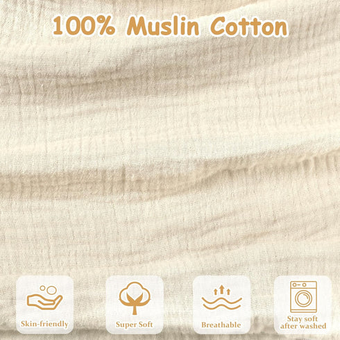 Hooyax Muslin Nursing Pillow Covers Only, Soft and Breathable Nursing Covers for Breastfeeding Pillows, Adorable Infant