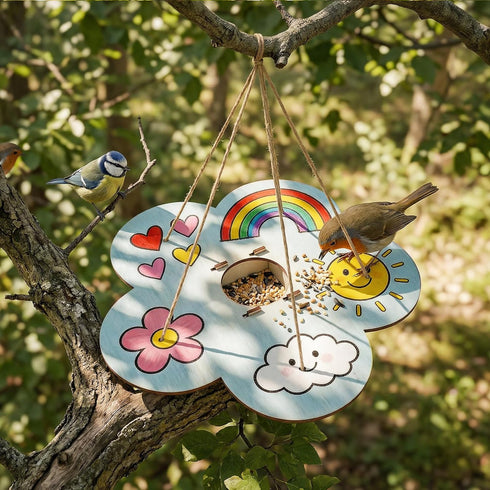 12 Pack 3-5 4-8 8-12, Bird Feeder Craft Kits for Kids Ages DIY Unfinished Wooden Art Painting Kits, Outdoor Bulk Toys