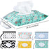 FEBSNOW 6 Pack Baby Wipes Dispenser - Portable Refillable Holder, Reusable Wipes Case for Baby Travel