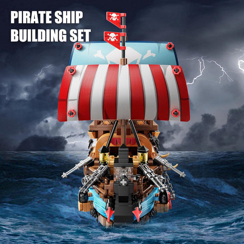TYCOLE (916 8-12 Pirate Ship Building Kit Pcs) with LED Lights - Standard Brick - Compatible Creative Pirate Toy Model