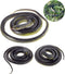 3-Pack Ultra-Realistic Rubber Snakes for Halloween Decorations, Large Fake Black Mamba Toy