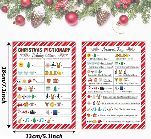 chiazllta Christmas Party Games, Song Guessing Activity for Adults Groups Coworkers, Xmas Themed Holiday Fun for 30