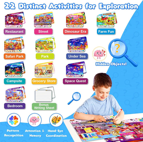 3-8, Baobrava Search and Find Game Books - Preschool Learning Activities for Kids Age Travel Games for or Road Trip Car