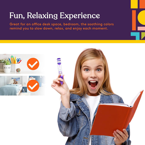 Special Supplies Liquid Motion Bubbler Pens, 6-Pack Colorful Hourglass Timer for Sensory Play