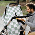 Green Checkered Baby Car Seat Cover & Nursing Pillow Cover
