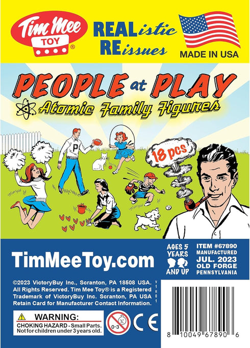 Tim Mee PEOPLE Play Figures - 18pc Playset in Yellow, Red, & Blue - Made in USA