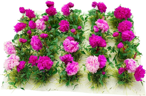 20Pcs Miniature Flower Cluster Grass Tufts for Mini Dollhouse Fairy Garden Railway Simulated Micro Landscape Model
