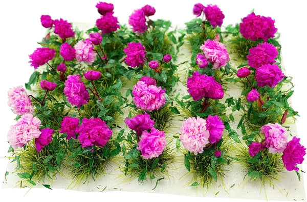 20Pcs Miniature Flower Cluster Grass Tufts for Mini Dollhouse Fairy Garden Railway Simulated Micro Landscape Model