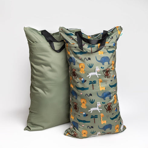 Set of 2 Water Resistant Wet Bags for Storing Laundry or Cloth