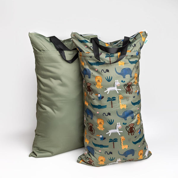 Set of 2 Water Resistant Wet Bags for Storing Laundry or Cloth
