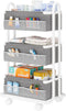 Wennop 3-Tier Baby Diaper Caddy Organizer Cart, Mobile Nursery Storage Carts with Wheels,