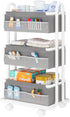 Wennop 3-Tier Baby Diaper Caddy Organizer Cart, Mobile Nursery Storage Carts with Wheels,