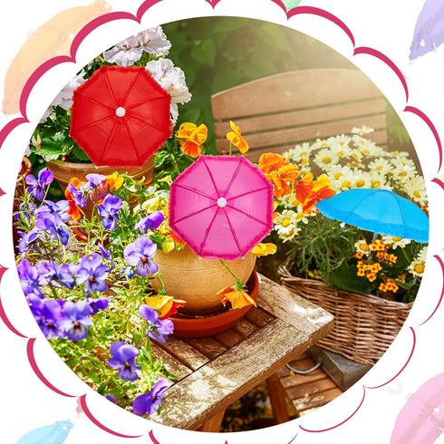 Eccliy Mini Doll Umbrella 11.8 Inch Colorful Tiny Plant Beach Sunny Rainy 1:6 Scale Doll Umbrella