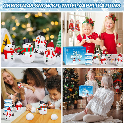 Snowman Crafts for Kids, 10 Pack Christmas DIY Snowman Kit, Indoor Decorations with Air Dry Modeling Clay