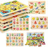 MEZHOBBY Wooden Peg Puzzles for Toddlers 1-3 6 Pack Toddler Puzzles, Preschool Educational