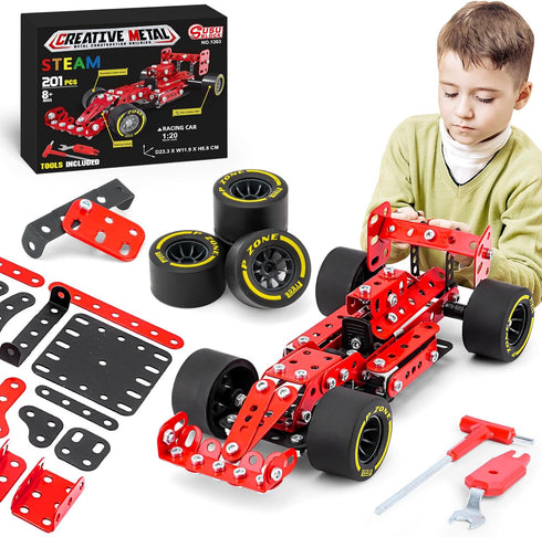 Ferthor Fun Building Car Metal Model Kits,STEM Building Toys Model Car Kits for Boys