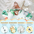 Peryiter Baby Monthly Milestone Blanket, 43.3" x 43.3", Safari Jungle Animals Leaf, Newborn Play Mat with Growth Chart