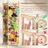 55.12in Stuffed Animal Storage Zoo with Wheels and Twinkling Bee String Lights, Large Wooden Stuffed Animal Storage