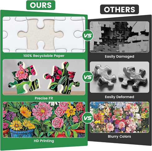 300 8-10 10-12,Fantasy 20.5x15in Piece Puzzles for Adults,Butterfly Flower Jigsaw Puzzle for Adults Kids Elderly,Large