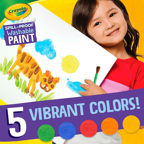 Crayola Spill Proof Paint Set, Washable Paint for Kids Ages 3-6