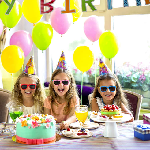 GINMIC Kids Sunglasses Bulk, 24 Pack Neon Sunglasses for Boys and Girls, Great Gift for Birthday Party Supplies