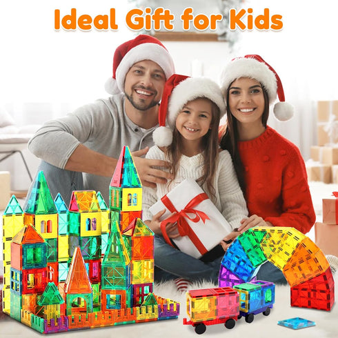Magnetic Tiles - 100PCS Magnet Building Blocks for Kids, Educational Sensory Toys, Montessori Stacking Gift for Ages 3-7