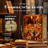 VORATHIS 3D Book Nook Kits for Adults The World Library Booknook Wooden Puzzle with LED Lights Creative Bookshelf