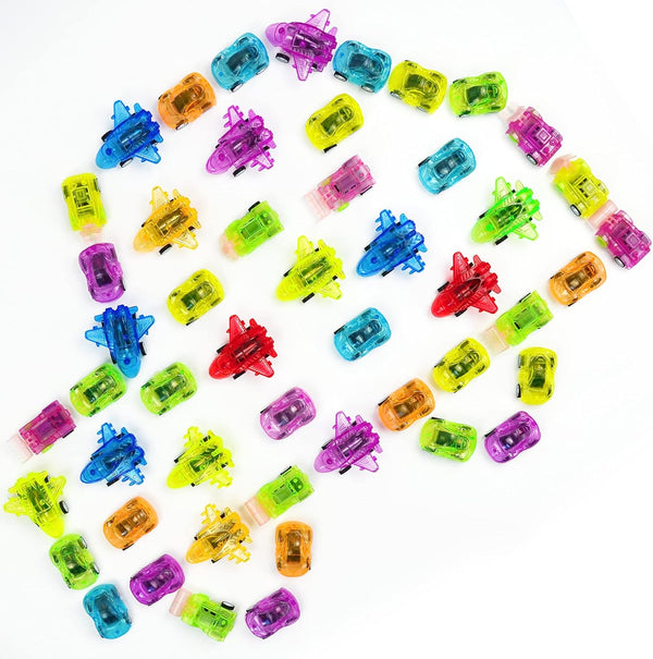 50 Mini Pull Back Cars for Kids 3-5 Years Old, Bulk Vehicle Set for Goodie Bags, Classroom Prizes, and Giveaways