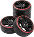 Hard Plastic Wheel Rims & Tires 12mm Hex for Traxxas HSP Tamiya Kyosho Himoto 1/10 RC Drift Car