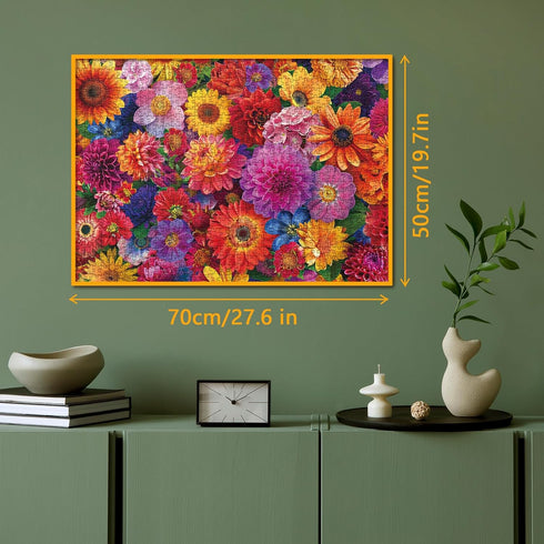 Flower Plant Puzzles for Adults - 1000 Pieces Colorful Sunflower Floral Jigsaw Puzzles