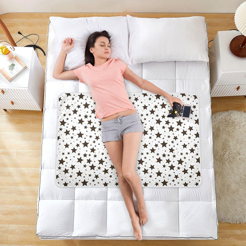 siphylline 52" 34" Black and White Illustration Design Stars Brown Extra Large Resuable Changing Pad Covers Water