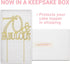 Premium Gold Metal 70 Cake Topper - 70 and Fabulous - 70th Birthday Party Sparkly Rhinestone Decoration, Set in Box