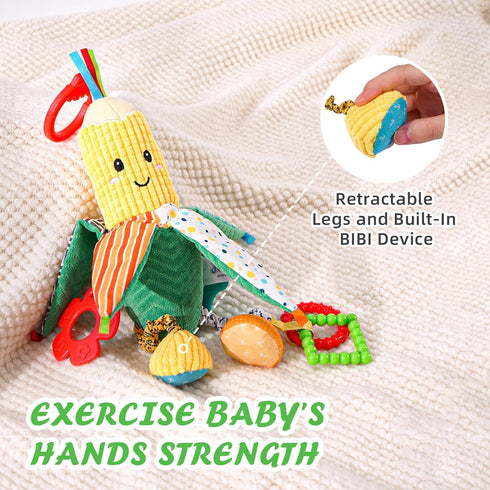 Jollybaby Baby Rattles Hanging Toys for Car Seat, Crib, Stroller, Montessori Plush Vegetable Toys