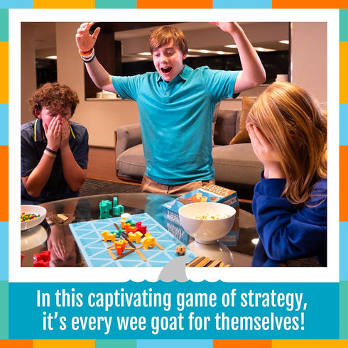 2-4 10+ Hootenanny Games Floats McGoats Board Game | Build a Raft & Save Your Goats | Perfect for Family Games |