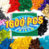 1600 Pieces Building Bricks with 2 Packs 24x24 Studs Sticky Plates, 46PCS Wheel Accessory, Creative Toy Compatible with