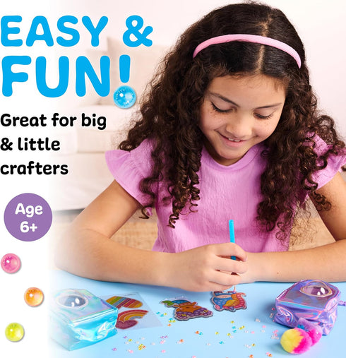 Backpack 6+) Creativity for Kids Bubble Gems Keychains - DIY Diamond Art Kits for Kids, Unicorn Toys for Girls, Gem Art