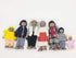 HYSTYLE 7 Pack Wooden Doll House Family Dolls - Family Role Play Pretend Play Mini People Figures (African American)