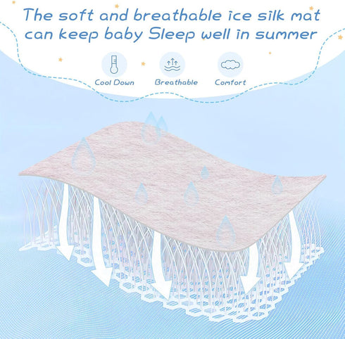 SyXIOP 28" 52" Pink Cooling Baby Crib Mattress Cover x Ultra Soft Crib Padding for Sides for Baby&Toddler
