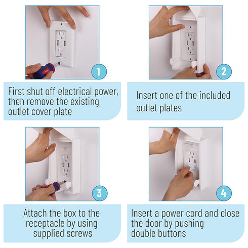 Bates Baby Safety Outlet Cover Box, Baby Proofing Plug Covers for Electrical Outlets, Child Proof Outlet Covers