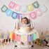1st DCJHFJ Pastel Macaron Rainbow High Chair Banner Felt Happy Birthday Banner Pre-Strung Birthday Party Decorations