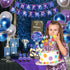 Galaxy Birthday Party Decorations for Kids, Happy Birthday Banner, Outer Space Metallic Balloons, Planet Star Cake