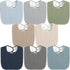 8 Pack Muslin 100% Cotton Baby Bibs, Soft and Absorbent Gender Neutral Set for Feeding and Drooling