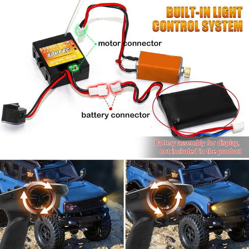 2 1 3CH 2.4GHz SCX24 GOUPRC in ESC & Receiver with RC Transmitter ESC Remote Controller Receiver Combo for Axial RC Car