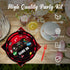 Gamer Theme Party Kit for 24 Guests - 97 Pcs Including Plates, Forks, Napkins, Bunting for Epic Gaming Decor