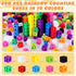 200 Pcs Math Cubes with Storage Container: Linking Blocks for Kids Age 4-8, Educational STEM Toy (Blue)