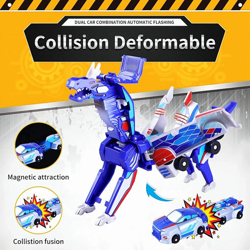 Co-opting 2 1 Collision Transforming Dinosaur Car Toy, in Magnetic Cars Transform into Dinosaur Toys